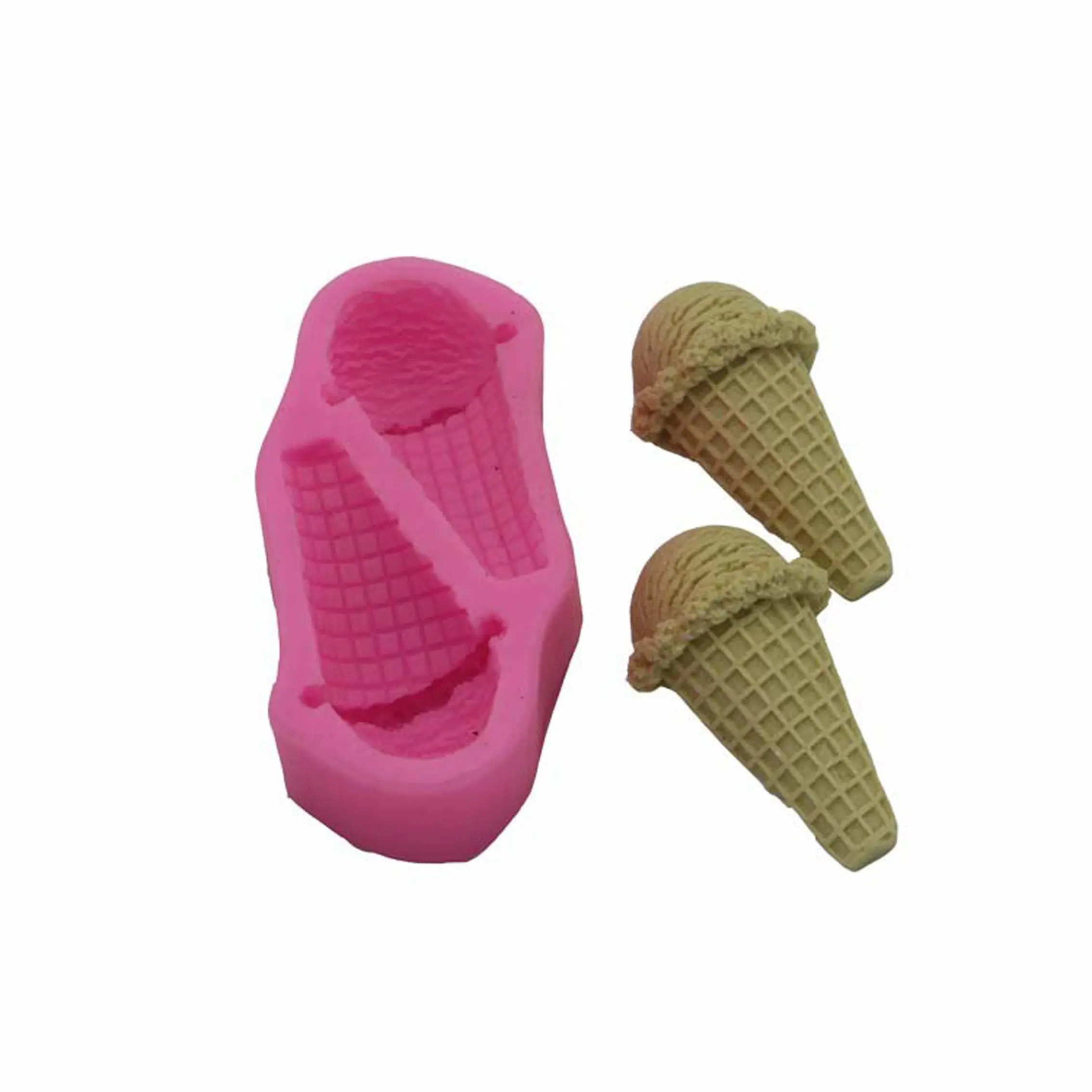 Top Sản phẩm bán chạy Ice Cream Cone Shape fondant bánh Silicone khuôn Ice Cream sô cô la Mousse tráng miệng khuôn cho trẻ em