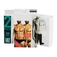 Sous-vêtement de sport de luxe boîte-cadeau PET givré pliable slip en plastique transparent imprimé personnalisé recyclable luxe pliant givré