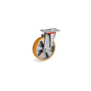 TELLURE ROTA - 659304 TR' polyurethane wheels, aluminium centre, <b>swivel</b> top <b>plate</b> bracket type NL - wheel width 40 mm, ø 150 mm - Product Image 1