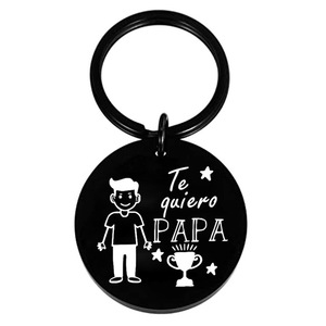 Te Quiero PAPA <span class=keywords><strong>spagna</strong></span> ti amo festa del papà regalo di compleanno papà portachiavi anello accessori gioielli in acciaio inossidabile ciondolo moda - Product Image 2