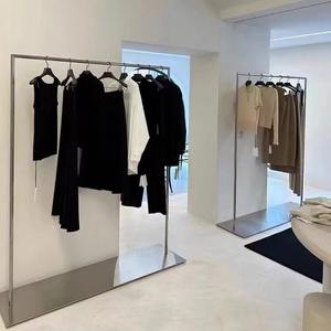 נטו אדום מותאם אישית נירוסטה רצפה hanger נשים בגדים חנות תצוגת מתלה מכירת בגדים מדף nakajima - Product Image 4