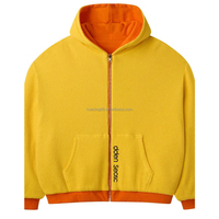 Sudadera con capucha y cremallera para hombre, estilo gofre, textura térmica, oversize, streetwear, ropa, proveedor mayorista OEM de marca privada