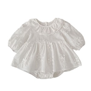 Vestito Tutina Principessa Jacquard Primaverile per Neonata, per Festa del Primo Mese e Cento Giorni - Product Image 5