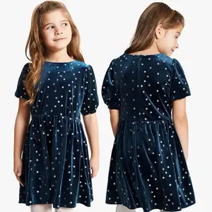 Supplier in China Fast Shipping Fashionable New Arrivals Custom Velvet Princess Dresses for Girls