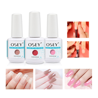 Gel UV OSEY Builder en flacon 15ml avec pinceau, vernis à ongles liquide non toxique, 12 couleurs pour extension d'ongles