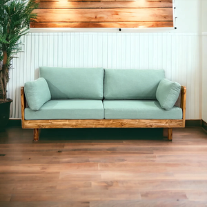 Sofá de ratán premium de 3 plazas con diseño tejido duradero, cojines cómodos, perfecto para espacios interiores y exteriores. - Product Image 2