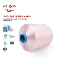 Fil 100% Polyester 150/48 DTY HIM NIM Teint en masse Couleur Grade AA Écologique pour Broderie Tricot Manuel Doux Haute Résistance