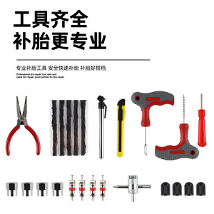 Kit de Reparación de Neumáticos BY-1796, Herramienta de Emergencia Metálica para Coche y Motocicleta, Mantenimiento Básico de Vehículos - Product Image 3