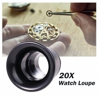 Loupe à main en plastique 20X avec source de lumière LED Loupe grossissante pour bijoutiers Réparation de montres