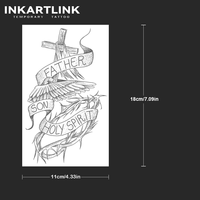 Autocollant de tatouage INKARTLINK pour le corps, autocollant de tatouage en papier, croix de la Sainte Trinité, imperméable, écologique, longue durée, 15 jours, en vrac
