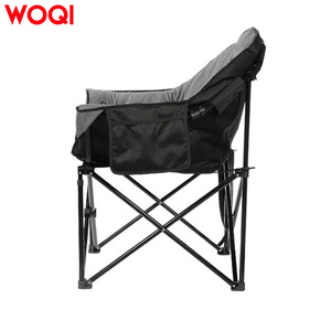 Chaise de camping pliable extra large Woqi, tissu Oxford gris, structure en aluminium, capacité de charge 150 kg, utilisation en extérieur et au jardin - Product Image 4
