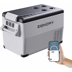 Réfrigérateur de voiture Euhomey 35 litres 12V 24V DC 110-240V AC, contrôlé par application, glacière portable pour camping-car, plastique blanc - Product Image 2