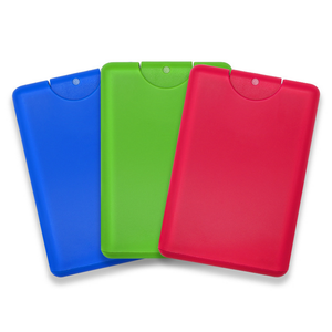 Vente en gros de bouteille de parfum de haute qualité en plastique PP de poche de 20ml blanc noir clair vide avec carte de crédit avec bouchon de pulvérisation - Product Image 1