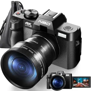 Nbd 4K HD Retro 3 inch màn hình có thể sạc lại pin 48 Megapixel đen bạc 16X Zoom kỹ thuật số máy ảnh nhỏ gọn