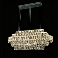 Nouvelle Suspension LED de Luxe en Acier Inoxydable et Cristal, Hauteur Réglable, pour Salon et Chambre à Coucher, Modèle 2026