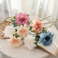 CL06004 Fleur de Dahlia en Soie Artificielle Longue Tige Fausse Fleur pour DIY Maison Salon Hôtel Fête Mariage Décoration de Jardin