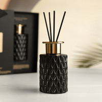 Diffuseur de parfum en verre noir de qualité supérieure, ensemble de 100 ml, écologique, diffuseur d'arômes longue durée pour la décoration intérieure et les cadeaux souvenirs