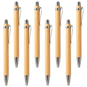 Offre Spéciale – Stylo Bille Personnalisé en Bambou Écologique pour Hôtels, Corps en Bois et Pointe Métallique 1,0 mm – Cadeau Nouveauté - Product Image 2