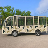 Prix d'usine Bus électrique de tourisme 14 places avec rampe pour fauteuils roulants, moteur 7,5 kW, style train vintage, en fibre de verre et acier