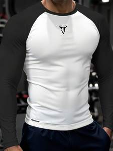 Camiseta de Compresión de Manga Larga para Hombre, Cuello Redondo, Anti-Pilling, Alta Elasticidad, Ajuste Muscular, Secado Rápido y Transpirable, con Impresión por Transferencia de Calor OEM - Product Image 4