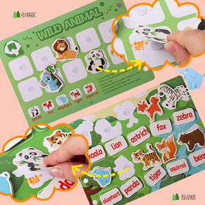 <span class=keywords><strong>Libro</strong></span> de <span class=keywords><strong>Actividades</strong></span> Montessori para Educación Temprana, Rompecabezas 3D, Pegatinas de Letras, Aprendizaje de Concentración para Bebés, Juguete Educativo de Papel Hecho a Mano - Product Image 3