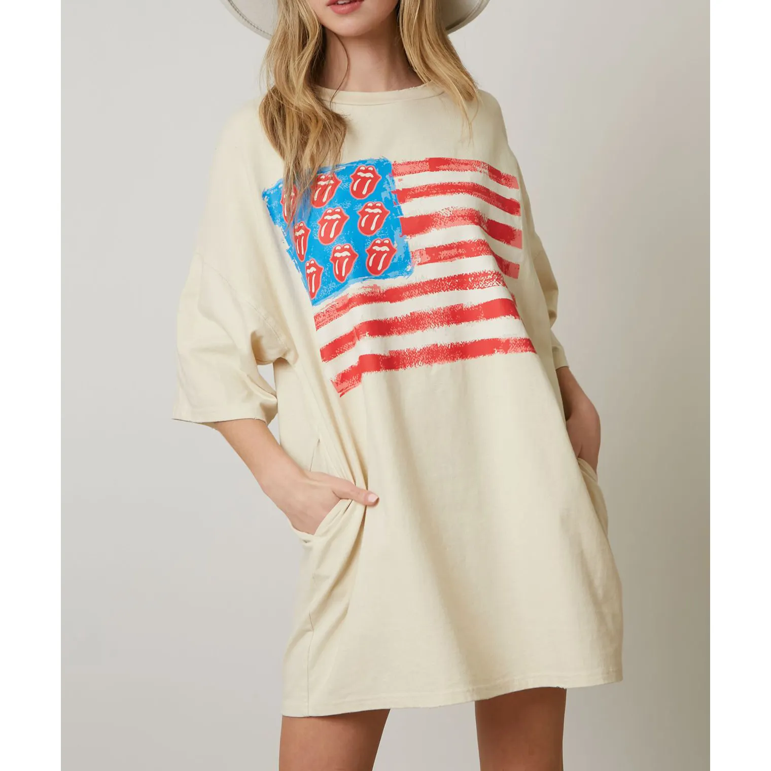 Loveda individuelles halbärmliges Freizeithemd Kleid Damen elegantes Unabhängigkeitstag-T-Shirt Übergröße Bluse Damenkleidung Pullover
