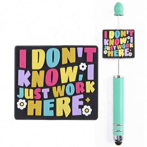 Perles focales personnalisées en silicone avec une imperméabilisation de 2 à 3 jours <span class=keywords><strong>Je</strong></span> <span class=keywords><strong>ne</strong></span> <span class=keywords><strong>sais</strong></span> <span class=keywords><strong>pas</strong></span>, <span class=keywords><strong>je</strong></span> travaille juste ici perles focales pour la fabrication de stylos en silicone - Product Image 1