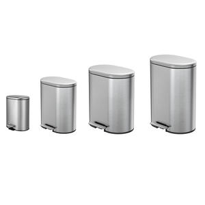 Cubo de Basura de Acero Inoxidable Cilíndrico de 2 kg, Silencioso, con Cierre Suave, Accionado con el Pie, para Interiores, en Negro, Blanco y Plateado - Product Image 4