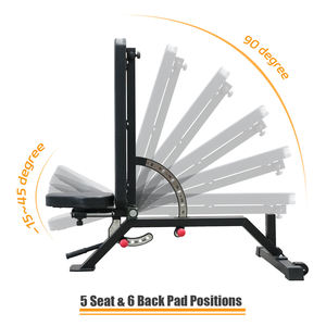 Banc de musculation pliable réglable de qualité commerciale VIGFIT, tube en acier 75x50x3mm, inclinable et déclinable, avec support pour les jambes - Product Image 4