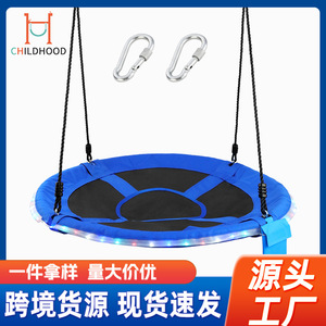 Columpio Redondo para Árbol de 100 cm, Tela Oxford, Iluminado, para Interiores y Exteriores, para Adultos y Niños - Product Image 4