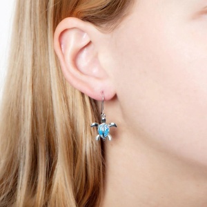 Joyería de ópalo clásica personalizada S925 ópalo de plata polinesio <span class=keywords><strong>Honu</strong></span> tortuga colgante collar océano Animal colgante para mujer - Product Image 5