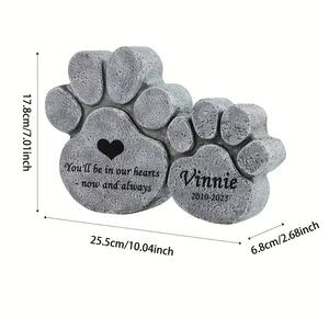 Batu Kenangan Jejak Kaki Hewan Peliharaan Buatan Tangan dari Resin Abu-abu, Hadiah Kenangan Kehilangan Hewan Peliharaan yang Dipersonalisasi, Dekorasi Taman Luar Ruangan untuk Hewan Peliharaan yang Telah Meninggal - Product Image 6