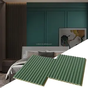 Fácil de instalar Interior Restaurante Laminado Panel de pared de PVC Telón de fondo Revestimiento Decoraciones TV Unidades de pared Diseños en la sala de estar