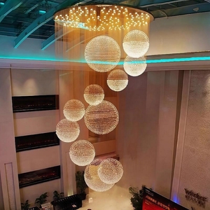 JYLIGHTING Lámpara de Araña Moderna de Cristal de Lujo, Lámpara Colgante Grande para Vestíbulo de Hotel, Techo Alto, Villa, Escalera, Lámpara Colgante de Cristal - Product Image 1