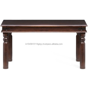 Centre en bois de Sesham Rectangle Six Places Table à Thé et Café Table Basse en Bois Massif Dessus et Pieds Sculptés Table à Manger Moderne - Product Image 1