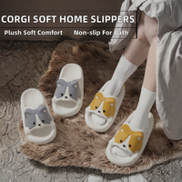 Mignonnes pantoufles Corgi de dessin animé, antidérapantes, légères, à semelle souple, pour intérieur, extérieur, salle de bain, sandales d'été