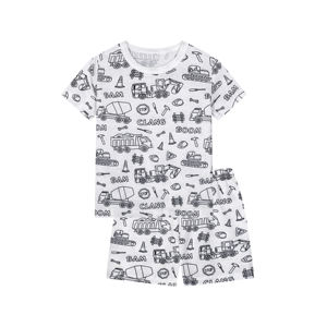 Unisex yaz kısa kollu pijama seti % 100% pamuk noel DIY karikatür Graffiti kız boyama boyama çizim çocuklar için işaretleyici - Product Image 1