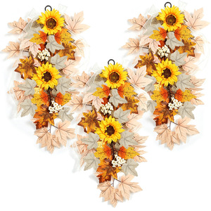 Adornos colgantes de otoño, girasoles artificiales, hojas de arce, guirnaldas para decoración del hogar en Halloween, decoración de jardín y balcón - Product Image 4
