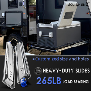 Aolisheng 53Mm 40 Inch Thép Không Gỉ Công Nghiệp Đường Sắt Trượt Nhiệm Vụ Nặng Nề RV Bóng Mang Trượt 220Kg Khóa Ngăn Kéo Trượt - Product Image 6