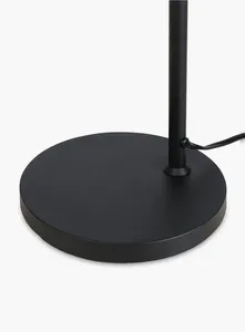 Lampe sur pied noire, lampe sur pied à arc à brancher, lampe sur pied en rotin, lampe sur pied LED moderne avec interrupteur au pied pour salon - Product Image 6