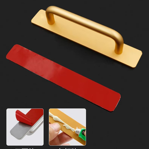 Poignée coulissante robuste en alliage d'aluminium noir moderne, sans perçage, pour portes de grange, armoires et placards - Product Image 3