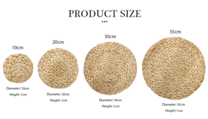 Ensemble de dessous-de-verre en rotin faits à la main, écologiques, isolants contre la chaleur, tissés, dessous-de-verre en rotin - Product Image 3