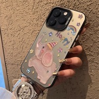 Coque de téléphone adorable motif éléphant de dessin animé avec décorations colorées pour iPhone 17 Air 18 16 15 14 13 12 11 Pro Max 8 7 Xr Xs
