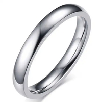 4mm 6mm Breiter Stahlring in Schwarz-Gold mit Innen- und Außenkugel Edelstahl Glatter Gebogener Ring für Männer und Frauen