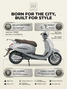 Scooter à essence classique <span class=keywords><strong>50cc</strong></span>, design vintage, scooter à moteur à essence homologué EEC, Euro 5 EFI, cyclomoteur pour adultes MT111 - Product Image 4