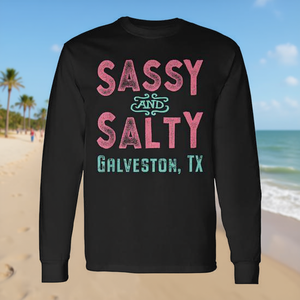 T-shirt a maniche lunghe Sassy And Salty Galveston Tx - Product Image 3