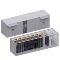 Centre de données modulaire hybride éolien-solaire prêt à l'emploi, 3 étages, pour IA, refroidissement liquide, charge informatique de 50 kW pour l'informatique de pointe