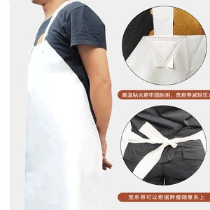 Delantal impermeable de TPU Kyushu, talla única, azul, sin mangas, para cocina y uso con mariscos - Product Image 5
