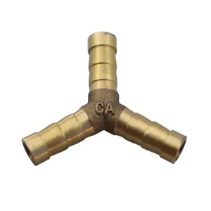 BZ-001 Small size Y Joint Nipple for Garden Hose Reducing diameter brass y connector Three-way Tee joint Y shape Pipe fittings