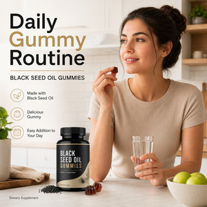Gummies de soutien immunitaire de haute qualité pressées à froid, sans OGM, avec Vitamine C, Extrait de Gingembre, Ashwagandha, Huile de Nigelle – Compléments à base de plantes - Product Image 3
